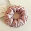 Goma para el pelo scrunchie de color liso estilo coreano Ins para mujer, Lazo para el pelo de look perezoso, Accesorio para el pelo de coleta baja