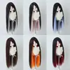Peluca para Muñeca BJD 3 Puntos 4 Puntos 6 Puntos Flequillo Largo Cabello Largo Liso Estilo Colorido Cosplay Base sin Peinar Cubierta de Cabello