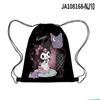 3D Novo Perímetro Impresso Sanrio Kuromi Kuromi Mochila Com Cordão Desenho Animado Bolso Com Cordão