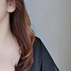 Pendientes de Celebridad de Internet Dongdaemun Coreano Estilo Coreano Plata de Ley 925 Ojos de Diablo Ojos Elegantes con Diamantes Pendientes Versátiles para Mujer