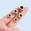 Contas Quadradas de Aço Inoxidável 304 Polido com Furo Passante Acessórios para Montagem de Pulseiras Contas Soltas Podem Ser Impressas com Logo