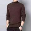 Nova Camiseta de Manga Longa Outono Masculina Cor Pura Base Gola Alta Meia Slim Fit Moda Jovem Simples Europeia e Americana