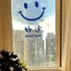 Pegatinas decorativas para puerta de armario de ropa, espejo de maquillaje, puerta de vidrio de ventana, estilo nórdico, cara sonriente, buena suerte