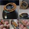 Pulseira de contas de oração budista de madeira crua natural, vendida a quente, sândalo dourado, sândalo Barbie, pulseira colecionável para homens e mulheres, fornecimento para live-stream