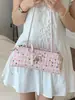 Bolsa Pequena com Laço Estilo Ballet para Mulheres 2026 Nova Doce Bolsa Baguete de Bolinhas Bolsa de Ombro Simples Versátil de Verão