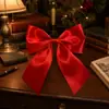 Fita de Cetim com Renda Vermelha e Laço 13X15Cm Decoração de Natal Vermelho Chinês Boa Qualidade