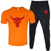 Camiseta de Manga Corta para Hombre y Pantalones Traje Casual Cuello Redondo Color Sólido Traje Deportivo Casual Venta Directa de Fábrica