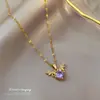 [Aço titânio] novo pingente de celebridade da rede TikTok com incrustação de diamante colar feminino super requintado Yilu tem o seu presente de Dia dos Namorados