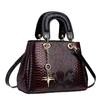 [Bolsa Feminina Shichen] 2025 Nova Moda Bolsa de Couro com Estampa de Cobra Grande Capacidade Couro Macio Comércio Exterior Casual Bolsa de Ombro