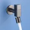 Grifo para Fregadero de Mopa de Cobre Completo Gris Gunmetal Apertura Rápida Monomando Frío Antisalpicaduras Grifo de Balcón Caño Montado en Pared Doméstico Negro y Blanco
