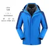 Jaqueta Três em Um Destacável para Uso Externo no Inverno, à Prova de Vento e Impermeável, com Logo Estampado, Quente, Atacado