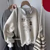 Sudadera sin capucha de cuello redondo para mujer 2026 nuevo estilo popular para primavera y otoño, corte holgado para figuras petite, estilo coreano, top casual y acogedor de forro polar