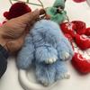 En stock Pelo de Conejo Rex Imitación Llavero de Conejo para Coche Colgante de Bolso Lindo Peluche de Máquina de Garra Juguete Colgante de Felpa