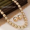 Diseño de Moda Explosivo Transfronterizo Collar de Cuentas Pendientes Conjunto de Joyería Temperamento Versátil Pendientes Elegantes Joyería para el Cuello