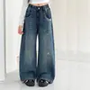 Estilo Nuevo de Otoño Jeans para Niñas Medianas y Grandes Ropa Infantil Niños Niñas Jeans con Bordado de Cuentas Moda Elegante Tendencia