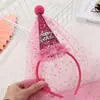 Diadema de Gasa con Corona para el Pelo Transfronteriza Fiesta de Cumpleaños Vestido de Novia Estilo Princesa Feliz Cumpleaños Tocado Lentejuelas Accesorios para el Cabello