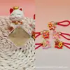 Colgante cuadrado de oro puro 999 para la paz y la alegría, serie "Hazte Rico Pronto" con cordón, un artículo popular en las transmisiones en vivo de Douyin para atraer clientes