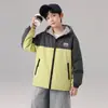 Cortavientos Reversible con Forro de Felpa para Niños, Tallas Mediana a Grande, Colores Bloque Urgentes Otoño, Abrigo Primavera Otoño Invierno 2026 Nuevo de Moda