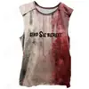 Chal Europeo y Americano Transfronterizo Ajustado, Lavado y Desgastado, Camiseta sin Mangas Retro Americana, Manga Corta Estampada Halloween Amazon