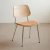 Silla de comedor retro nórdica para sala de estar del hogar, silla con respaldo de madera maciza, silla de diseño para reuniones, mesa y sillas de comedor vintage para cafetería