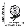 Novos patches bordados de caveira e flor da Qiansheng em estilo punk, patches pretos e brancos com adesivo termocolante para decoração de roupas e malas