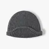 Gorro de punto acanalado de cachemira sintética para otoño e invierno para mujer, con ala plegable, cálido, cortavientos, transpirable, gorro casual y versátil