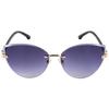 Nuevas gafas de sol de ojo de gato de color degradado con borde recortado sin montura, moda, decoración metálica, para hombres y mujeres, mismas gafas de sol para sombra.