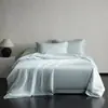 Juego de ropa de cama de cuatro piezas Tencel austriaco Lenzing, 100 hilos, Clase A, color sólido, suave como la seda, fresco y lujoso