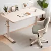 Mesa pequena, mesa de estudo com altura ajustável por manivela, mesa branca grande, escrivaninha simples para dormitório