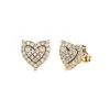 Pendientes de Corazón Doble Capa Hip-Hop Europeos y Americanos Transfronterizos de Amazon Circonita Pendientes de Aguja Recta 925 Pendientes Personalizados para Mujer