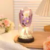 Flor Artificial Cruzada Flor de Sabão Flor de Rosa Lâmpada de Vidro Luminosa Ornamento Presente para Meninas