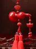 Colgante para coche de calabaza Fu Lu Kangning de cinabrio rojo para hombres y mujeres, arena de Emperador Oro Púrpura, colgante de seguridad para coche con espejo retrovisor