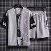 Traje Deportivo Casual Waffluged para Hombre Ropa de Verano a Juego Guapo Manga Corta Camiseta para Hombre Shorts Set de Dos Piezas