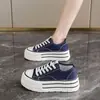 Grulla Blanca Almohada Ciervo Blanco Mismo Estilo Lona Zapatos Blancos Pequeños Mujer Otoño 2026 Nuevos Casual Versátiles Zapatos de Plataforma Talla 34 Old Bei