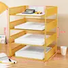 Suporte de Arquivo de Mesa A4 Prateleira de Armazenamento de Documentos Multicamadas Caixa de Armazenamento de Pastas de Escritório Estante de Livros Prateleira de Armazenamento de Arquivos