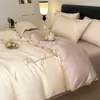 Juego de Cuatro Piezas de Algodón de Fibra Larga de Xinjiang de Lujo Ligero Funda Nórdica con Bordado 100% Algodón Ropa de Cama de Nantong Sábana Bajera Estilo Sábana Bajera