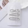 Nuevo estilo frío estilo metal horquilla plata forma de onda clip de pico de pato amor mariposa damas combinación accesorios para el cabello venta al por mayor