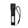 Linterna de aleación de aluminio resistente transfronteriza linterna con zoom telescópico luz lateral multifunción carga portátil láser blanco