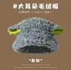 Gorro de felpa cálido de otoño e invierno con protección para las orejas para mujer, sombrero de punto versátil a prueba de frío