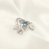 Anillo Ajustable de Soporte Vacío de Copo de Nieve de Diamante de Oro Real Chapado en Cobre DIY Flor de Tres Pétalos Anillo de Dedo Anillo de Cola Accesorios de Joyería