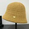 Chapéu de pescador de malha outono e inverno, com trama aberta, chapéu bucket com aba, chapéu de proteção solar, chapéu fofo estilo coreano que cobre o rosto, chapéu bucket versátil para mulheres