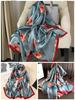Bufanda elegante de seda Hangzhou con protección solar y letras para mujer, ideal para primavera y otoño, fina y larga, chal de satén de verano.