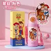Botella de agua aislada de acero inoxidable 316 para niños, unisex, diseño elegante, vaso con popote de doble uso, gran capacidad, portátil