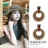 Pendientes Estilo Vacaciones Bohemias, Tachuelas Vintage Tejidas en Paja Estilo Old Money de Nicho, Pendientes de Alta Gama, Accesorios de Oreja Exagerados para Mujer