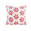 Funda de Almohada Popular Navideña Transfronteriza con Lazo Navideño y Bordado de Estrella de Cinco Puntas, Cojín para Sofá, Funda de Almohada para Decoración del Hogar