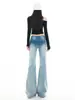 Jeans Vintage de Color Degradado Micro Campana para Mujer, Novedad Otoño 2026 de Cintura Baja, Diseño No Ceñido, Pantalones de Campana
