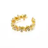 Anillo Abierto Simple Estilo Coreano Anillo para Dedo Índice Micro-incrustado Circonita Pétalos Anillo de Celebridad de Internet Anillo para Dedo Estilo Mori