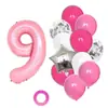 13 globos de látex de 32 pulgadas número combinación de cumpleaños fiesta de cumpleaños para bebé set de globos de decoración