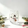 Vaso de whisky de marca independiente, nuevo producto transfronterizo, vaso de cristal con diseño de Papá Noel, vaso de whisky de cristal hecho a mano