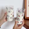 Taza de Leche de Dibujos Animados Linda de Aspecto Premium Estilo Ins Gato Taza de Desayuno para el Hogar Taza de Jugo de Vidrio de Verano Taza de Agua Práctica